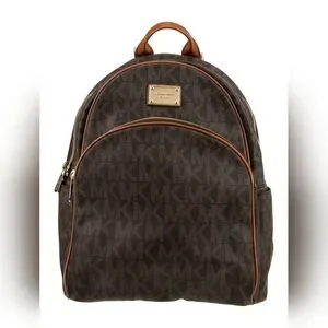 Michael Kors MK Designer Brown Saffiano Leather Monogram Backpack Tas MICHAEL KORS MK MONOGRAM BROWN CAMEL MINI BACKPACK 100  main image 4